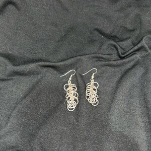 Unlisted Silver Tone Twisted Spiral Earrings